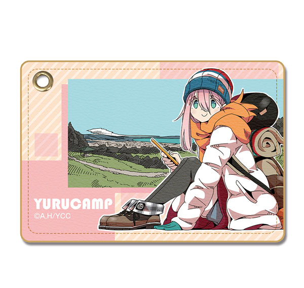 License Agent Yuru Camp Leather Pass Case Ver.3 Design 02 (Nadeshiko Kagamihara /B) Bild 1