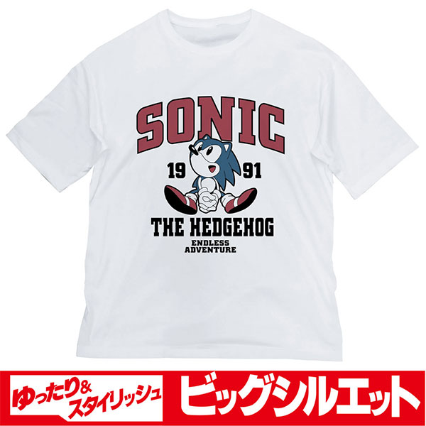 COSPA Sonic the Hedgehog Classic Sonic Big Silhouette T-shirt /WHITE-L image 1