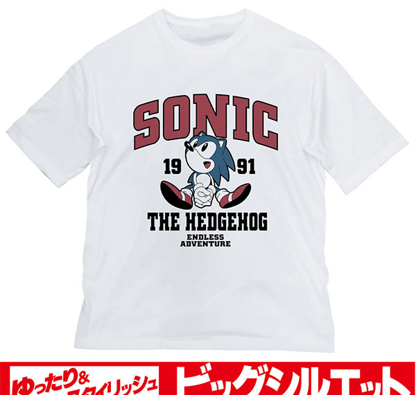 COSPA Sonic the Hedgehog Classic Sonic Big Silhouette T-shirt /WHITE-XL รูปภาพ 1