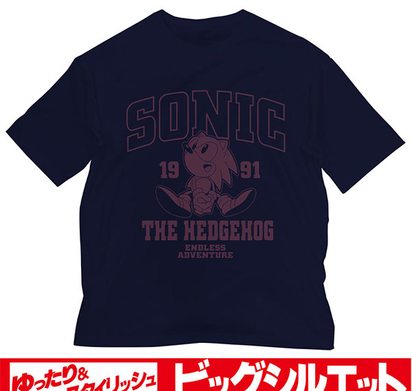 COSPA Sonic the Hedgehog Classic Sonic Big Silhouette T-shirt /NAVY-XL รูปภาพ 1
