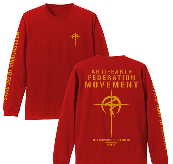 COSPA Mobile Suit Gundam: Hathaway's Flash Mafty Long Ribbed Sleeve T-shirt /RED-M รูปภาพ 1