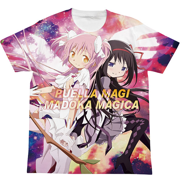 COSPA Movie Puella Magi Madoka Magica Beginnings / Eternal Madoka & Homura Full Graphic T-shirt / WHITE-L