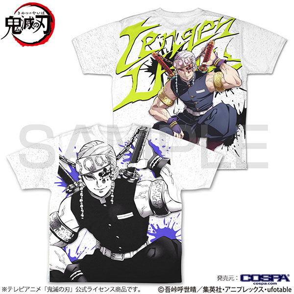 COSPA Demon Slayer: Kimetsu no Yaiba Tengen Uzui Double-sided Full Graphic T-shirt /L