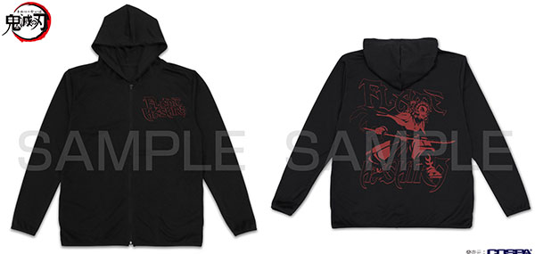 COSPA Demon Slayer: Kimetsu no Yaiba Kyojuro Rengoku Thin Dry Hoodie /BLACK-S รูปภาพ 1