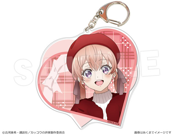 Canaria Kakkou no Iinazuke Deka Acrylic Keychain Erika Amano (Valentine ver.)
