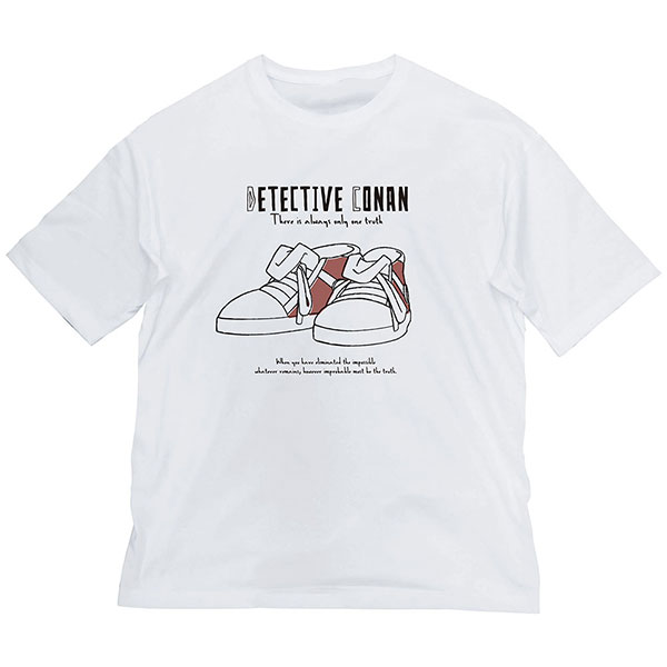 COSPA Detective Conan Conan's Kick Strengthening Shoes Big Silhouette T-shirt /WHITE-L