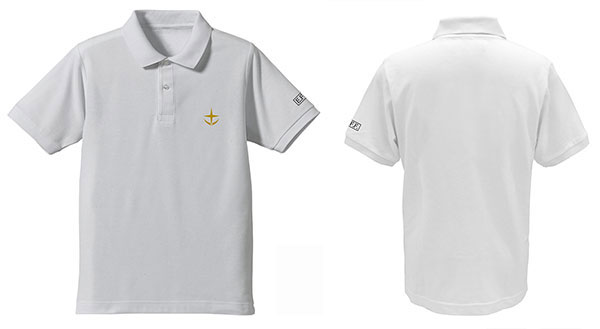 COSPA Mobile Suit Gundam E.F.S.F. Embroidery Polo Shirt /WHITE-XL gambar 1