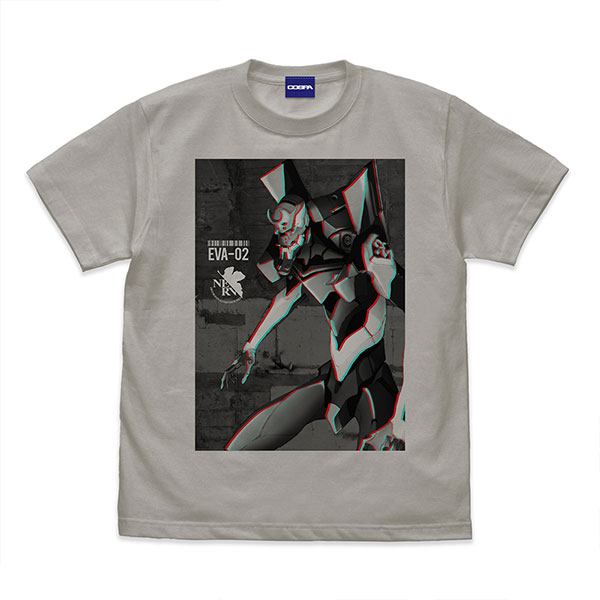 COSPA EVANGELION EVA Unit-02 Effect Visual T-shirt /LIGHT GRAY-XL