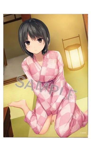 Brendream Coffee Kizoku B1 Wall Scroll "Onsen & Curry" Yukata Aoyama-san