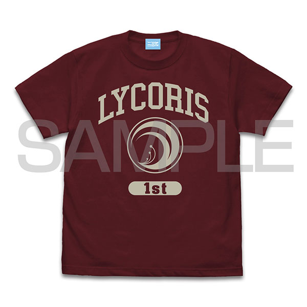 COSPA Lycoris Recoil Lycoris 1st College T-shirt /BURGUNDY-S