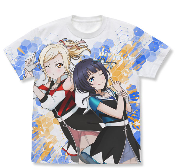 COSPA Love Live! Nijigasaki High School Idol Club DiverDiva Full Graphic T-shirt /WHITE-S