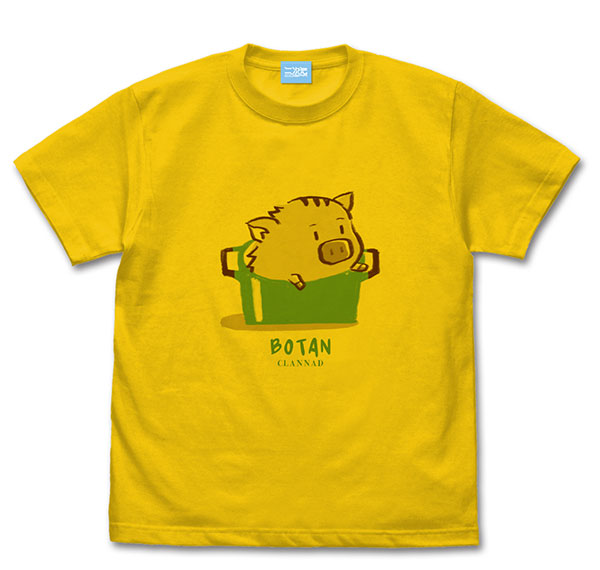 COSPA CLANNAD Button Illustration T-shirt /CANARY YELLOW-M