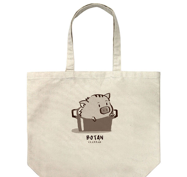 COSPA CLANNAD Button Illustration Large Tote Bag /NATURAL