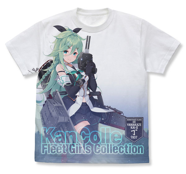 COSPA Kantai Collection -Kan Colle- Yamakaze Kai Ni Chou Full Graphic T-shirt /WHITE-XL