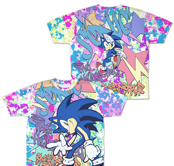 COSPA Sonic the Hedgehog Double-sided Full Graphic T-shirt Graffiti Ver./L รูปภาพ 1