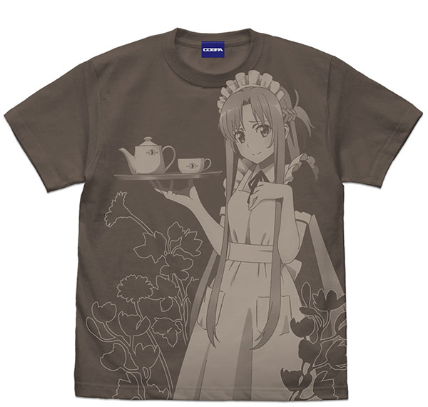 COSPA ソードアート・オンライン 新規イラスト あすな オールプリントTシャツ キュアメイドカフェVer./CHARCOAL-XL 画像 1