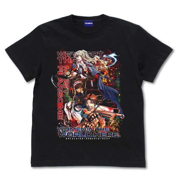 COSPA Black Lagoon We've got the Three Most Fearsome Women in the World Here Full Color T-shirt /BLACK-S
