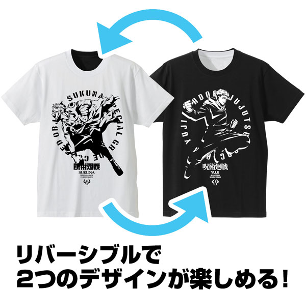 COSPA Jujutsu Kaisen Yuji Itadori / Sukuna Reversible T-shirt / BLACK x WHITE L รูปภาพ 1