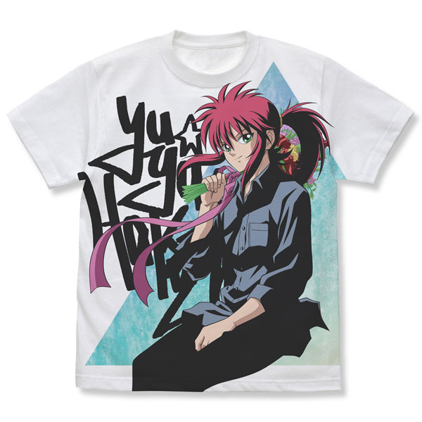 COSPA YuYu Hakusho New Illustration Kurama Full Graphic T-shirt Bouquet Ver./WHITE-S