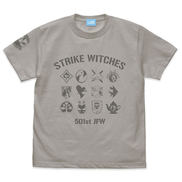 COSPA 501st Joint Fighter Wing Strike Witches ROAD to BERLIN Strike Witches Personal Mark T-shirt /LIGHT GRAY-M