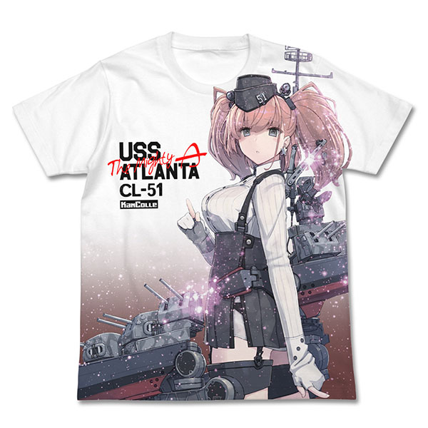 COSPA Kantai Collection -Kan Colle- Atlanta Full Graphic T-shirt /WHITE-L