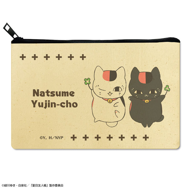 License Agent Natsume Yuujinchou Flat Pouch Ver.3 Design 02 (Nyanko Sensei & Black Nyanko /A)