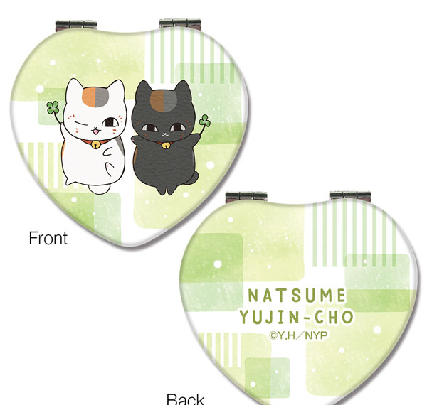 License Agent Natsume Yuujinchou Heart-shaped Compact Mirror Design 03 (Nyanko Sensei & Black Nyanko) รูปภาพ 1