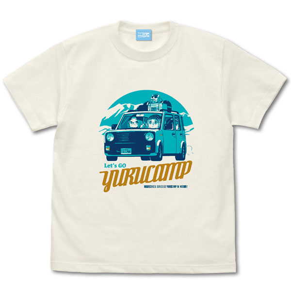 COSPA "Yuru Camp" Yuru Camp Car T-shirt Sakura & Nadeshiko & Rin Ver2.0/ VANILLA WHITE-S