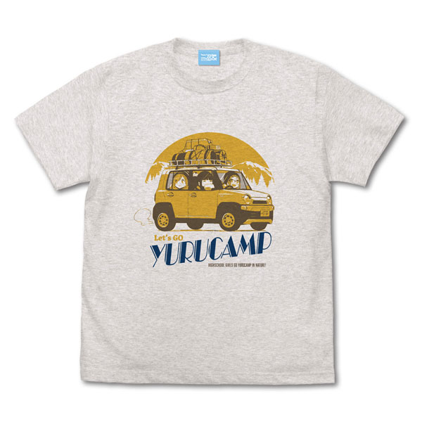 COSPA "Yuru Camp" Yuru Camp Car T-shirt Toba-sensei & Chiaki & Aoi Ver2.0/ OATMEAL-S