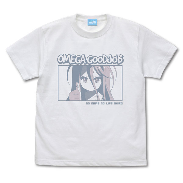 COSPA No Game No Life "Shiro"'s "OMEGA Good Job" Window T-shirt /WHITE-L