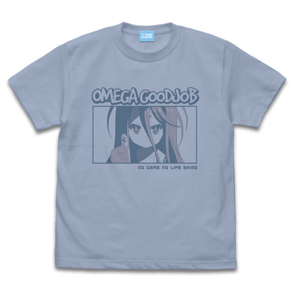 COSPA No Game No Life "Shiro"'s "OMEGA Good Job" Window T-shirt /ACID BLUE-XL