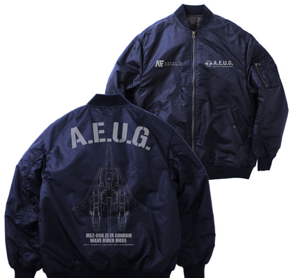 COSPA Mobile Suit Zeta Gundam New Illustration Waverider MA-1 Jacket /NAVY-L รูปภาพ 1