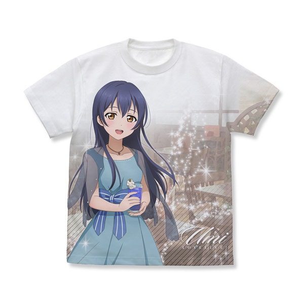 COSPA Love Live! New Illustration Umi Sonoda Full Graphic T-shirt Party Dress Ver./WHITE-M