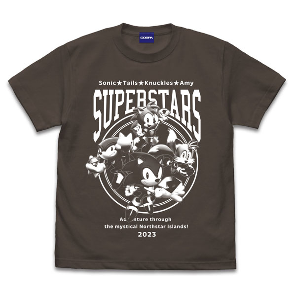COSPA Sonic the Hedgehog Sonic Super Stars T-shirt /CHARCOAL-S