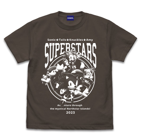COSPA Sonic the Hedgehog Sonic Super Stars T-shirt /CHARCOAL-M รูปภาพ 1