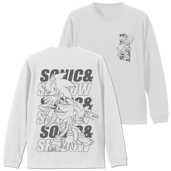 COSPA 소닉 더 헤지혹 SONIC&SHADOW 긴팔 티셔츠 /WHITE-M 이미지 1