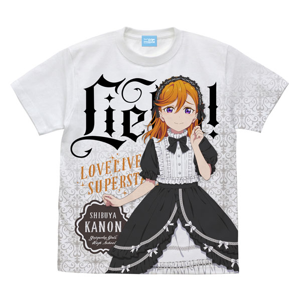 COSPA Love Live! Super Star!! New Illustration Kanon Shibuya Full Graphic T-shirt Lolita Fashion Ver. /WHITE-L รูปภาพ 1