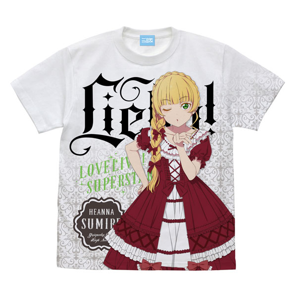 COSPA Love Live! Super Star!! New Illustration Sumire Heanna Full Graphic T-shirt Lolita Fashion Ver. /WHITE-XL รูปภาพ 1