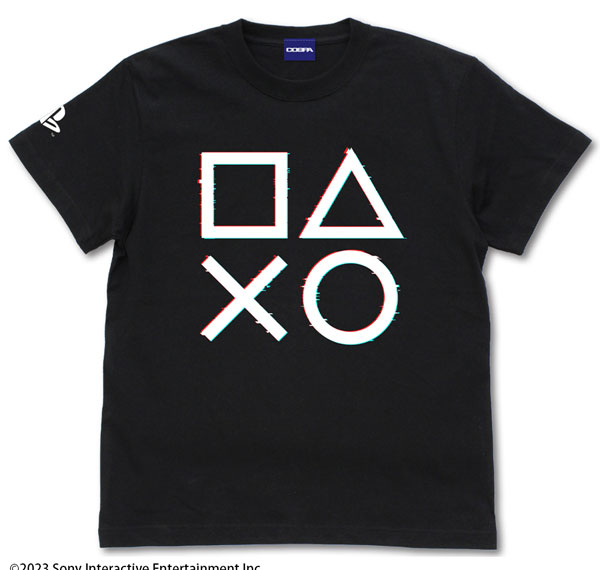 COSPA PlayStation T-shirt for PlayStation Shapes Logo Glich ver. /BLACK-L รูปภาพ 1