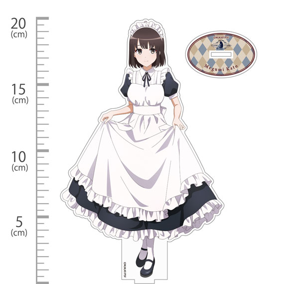 COSPA COSPA Depo Exclusive Saekano: How to Raise a Boring Girlfriend Fine New Illustration Megumi Kato Acrylic Stand (Large) Cure Maid Cafe ver. imagen 1