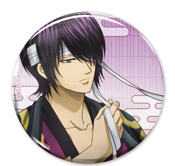 COSPA Gintama New Illustration Shinsuke Takasugi 65mm Tin Badge Still Sleepy, But Gotta Get Ready Ver. imagen 1