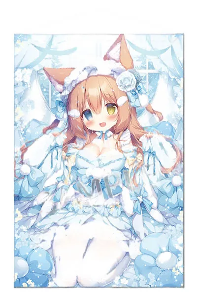 Brendream こまもち桃々図 B2タペストリー 和風メイド こまこちゃん 画像 1