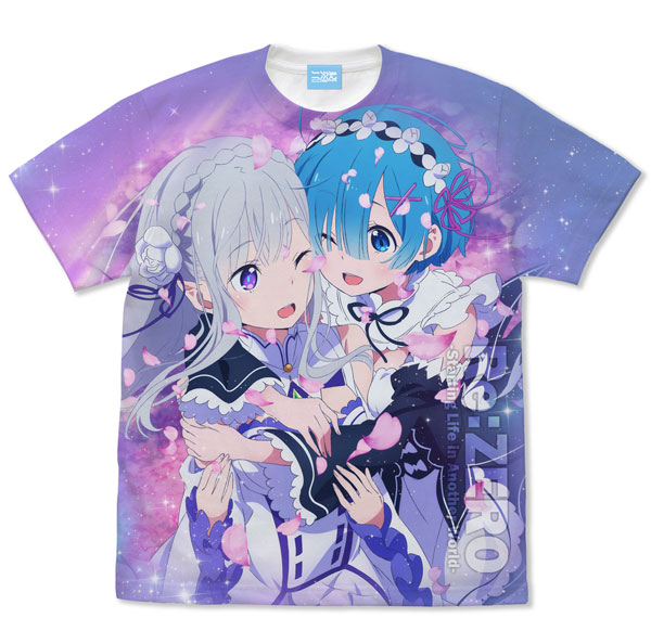 COSPA Re:ZERO -Starting Life in Another World- Emilia & Rem Full Graphic T-shirt /WHITE-S Bild 1