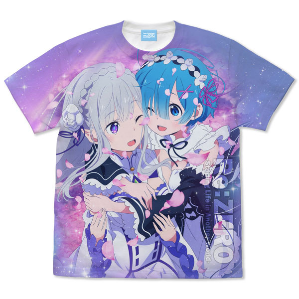 COSPA Re:ZERO -Starting Life in Another World- Emilia & Rem Full Graphic T-shirt /WHITE-M Bild 1