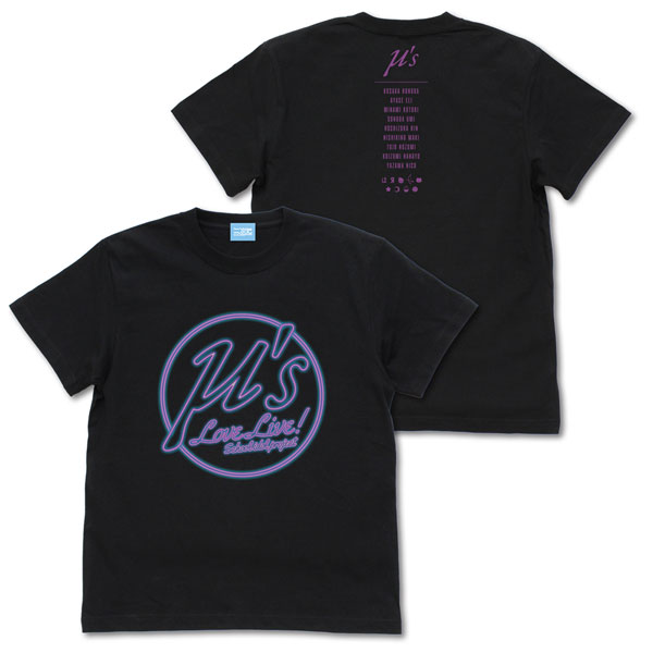 COSPA Love Live! Mu's Neon Sign Logo T-shirt /BLACK-M