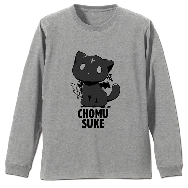 COSPA KonoSuba 3 Hand-drawn Style Chomusuke Ribbed Long Sleeve T-shirt /MIX GRAY-M