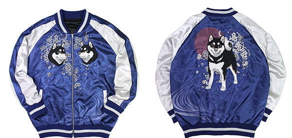 COSPA Sekai no Owari ni Shibainu to Yuu Ishihara Design Haru-san Embroidery Sukajan Jacket Black and Purple Ver./BLUE-XXL