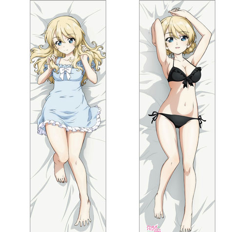 Curtain Damashii Girls und Panzer das Finale New Illustration Hugging Pillow Cover (Darjeeling / Black) 2WAY Tricot