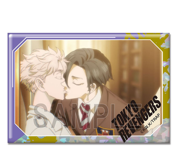 License Agent TV Anime "Tokyo Revengers" Hologram Tin Badge Ver.4 Design 34 (Seishu Inui & Hajime Kokonoi) รูปภาพ 1