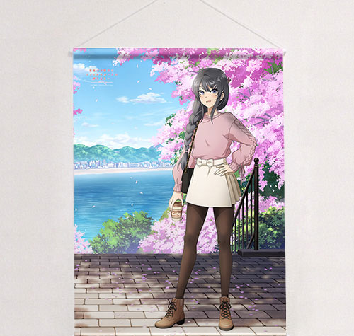 Key-th Rascal Does Not Dream of a Knapsack Kid New Illustration B1 Wall Scroll (Mai Sakurajima / Cherry Blossom) gambar 1
